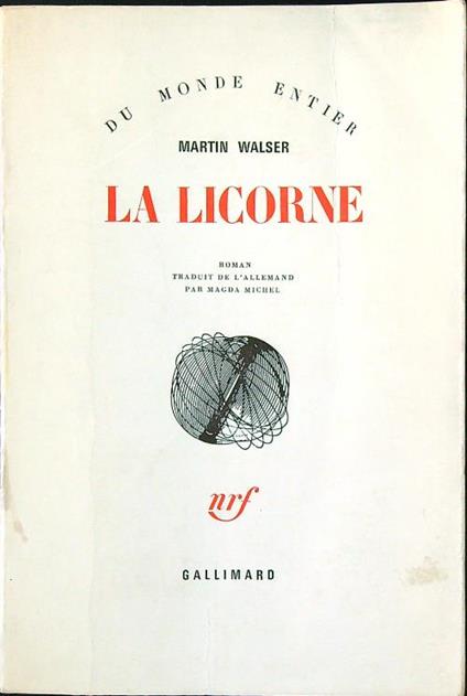 La Licorne - Martin Walser - copertina