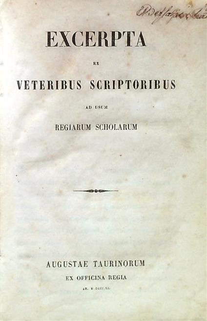 Excerpta ex veteribus scriptoribus ad usum regiarum  scholarum - copertina
