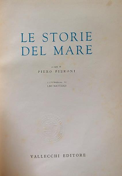 Le storie del mare - Piero Pieroni - copertina