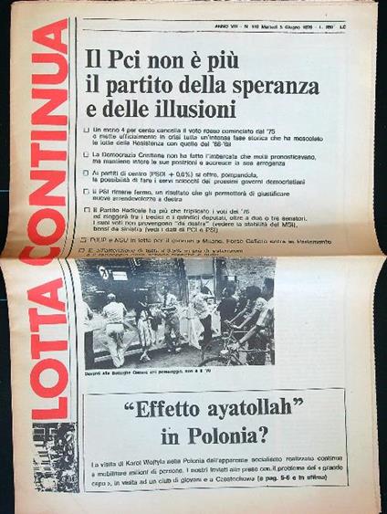 Lotta continua n. 119/5 giugno 1979 - copertina