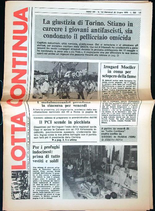 Lotta continua n. 132/20 giugno 1979 - copertina