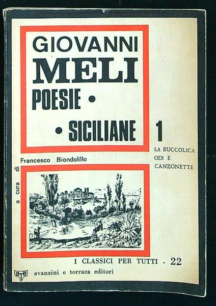 Poesie siciliane 1 - Giovanni Meli - copertina