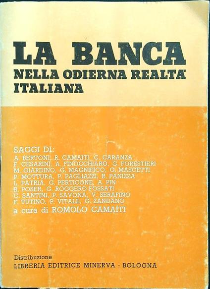 La banca nella odierna realtà italiana - copertina