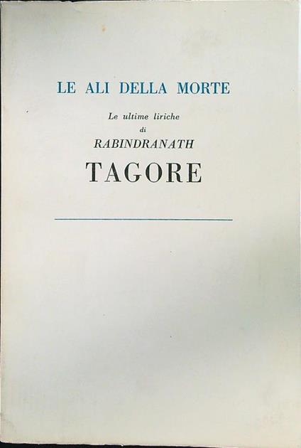 Le ali della morte - Rabindranath Tagore - copertina
