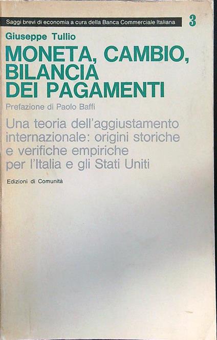 Moneta, Cambio, bilancia dei pagamenti - copertina
