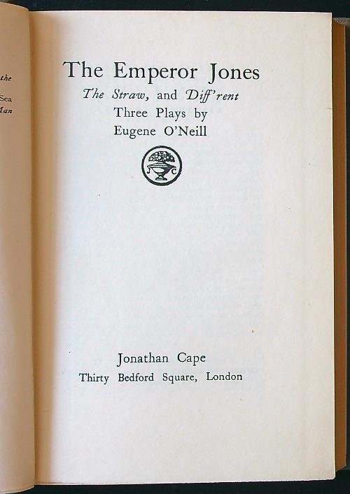 The Emperor Jones - The Straw - Diff'rent - Eugene O'Neill - copertina