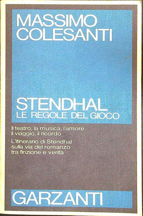 Stendhal Le regole del gioco - Massimo Colesanti - copertina