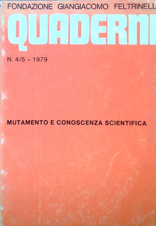 Quaderni 4-5/1979 Mutamento e conoscenza scientifica - copertina