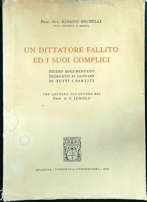 Un dittatore fallito ed i suoi complici - Ignazio Brunelli - copertina