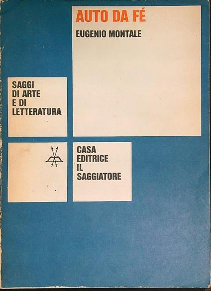 Auto da fé - Eugenio Montale - copertina