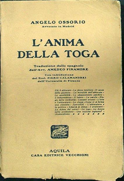 L' anima della toga - Angelo Ossorio - copertina