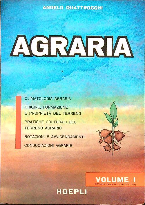 Agraria vol. I - Angelo Quattrocchi - copertina