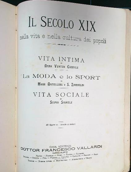 Il Secolo XIX - Vita intima - La moda e lo sport - Vita sociale - copertina
