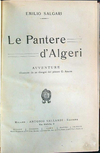 Le pantere d'Algeri - Emilio Salgari - copertina