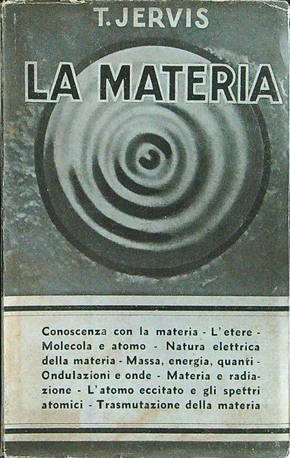 La materia - T. Jervis - copertina