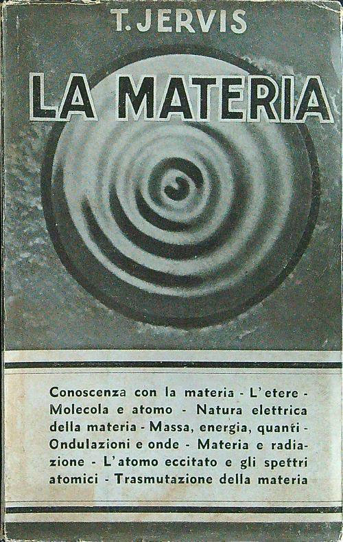 La materia - T. Jervis - copertina