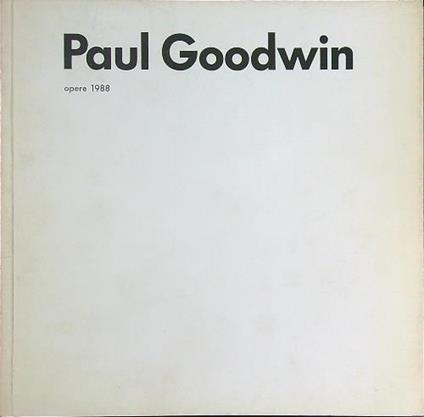 Paul Goodwin opere 1988 - copertina
