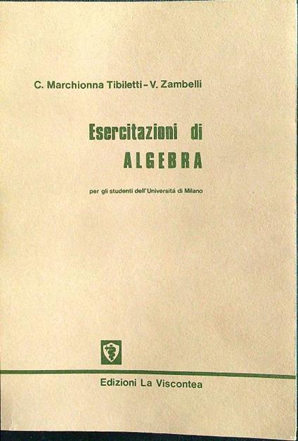 Esercitazioni di algebra - copertina
