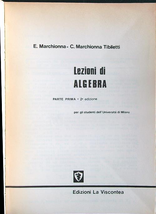 Lezioni di algebra 2vv - copertina