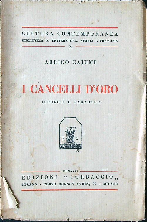 I cancelli d'oro - Arrigo Cajumi - copertina