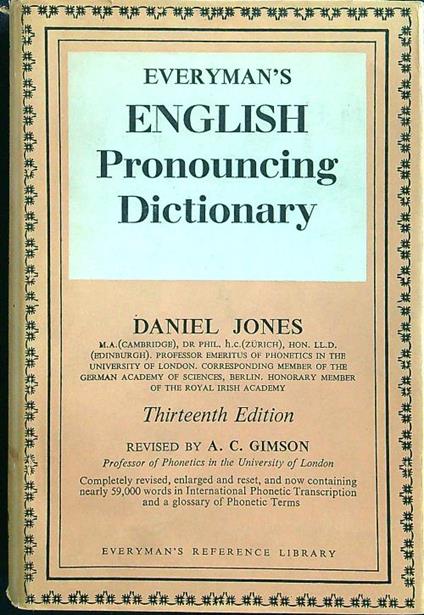 English pronouncing dictionary - Daniel Jones - copertina