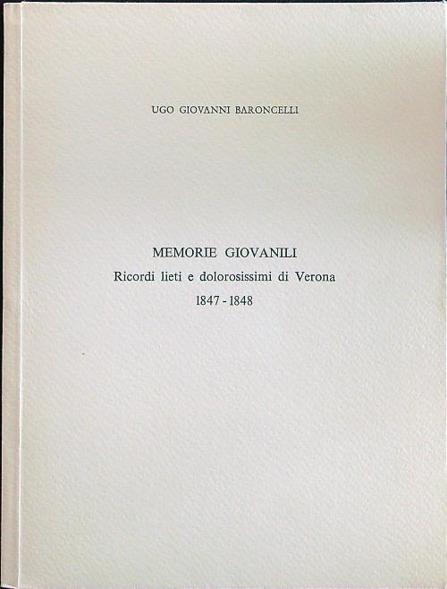 Memorie giovanili - copertina
