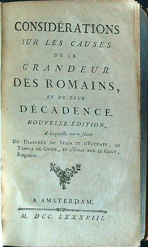 Considerations sur les causes de la grandeur des romains