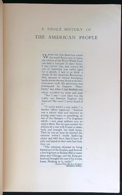 A short history of the American People - copertina