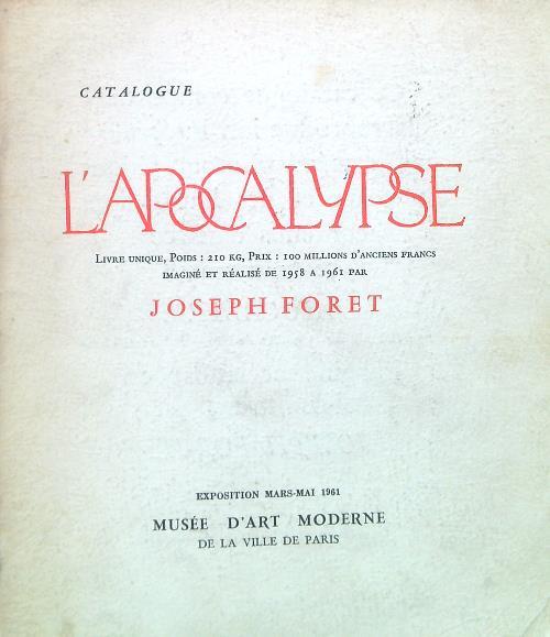 Catalogue. L'Apocalypse - Exposition Mars-Mai 1961