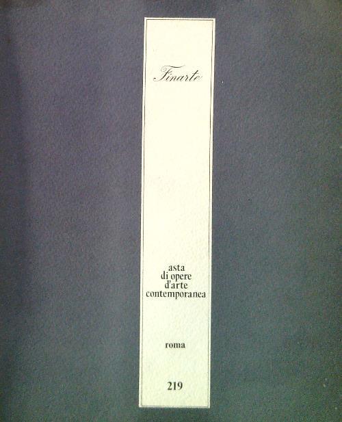 Asta di opere d'arte contemporanea 219/4 dicembre 1975 - copertina