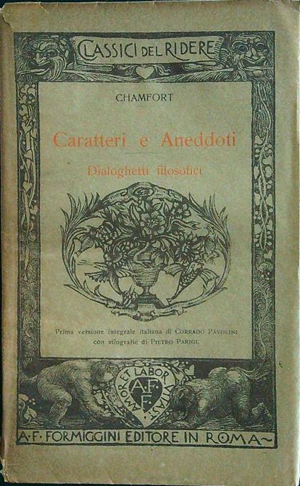 Caratteri e aneddoti - Nicolas de Chamfort - copertina