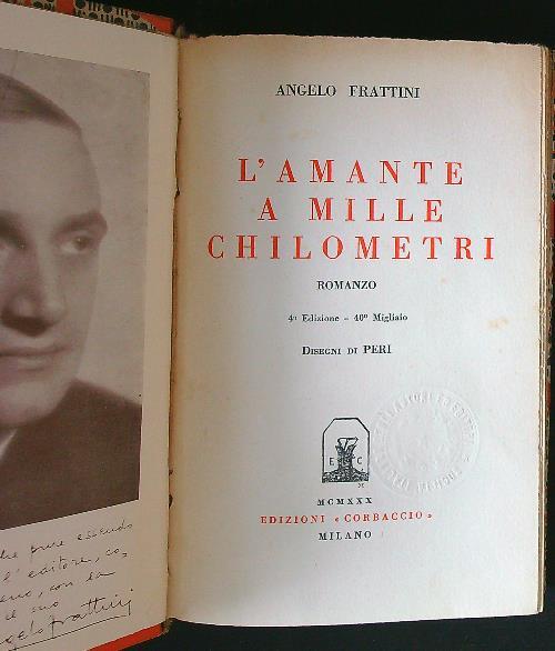 L' amante a mille chilometri - Angelo Frattini - copertina