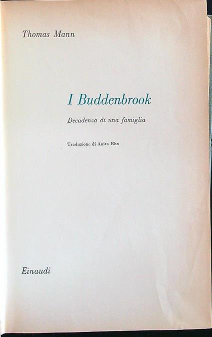 I Buddenbrook - Thomas Mann - copertina
