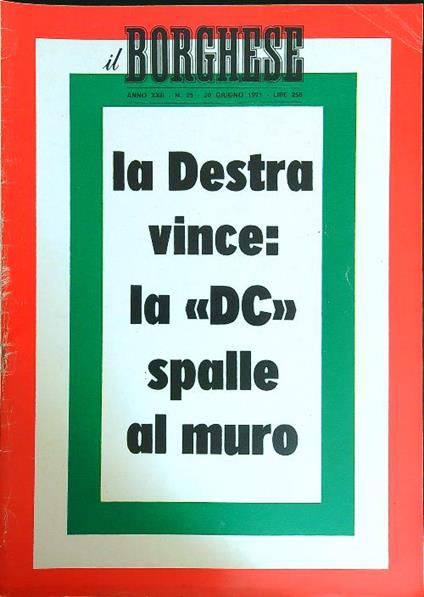 Il borghese n. 25/20 giugno 1971 - copertina
