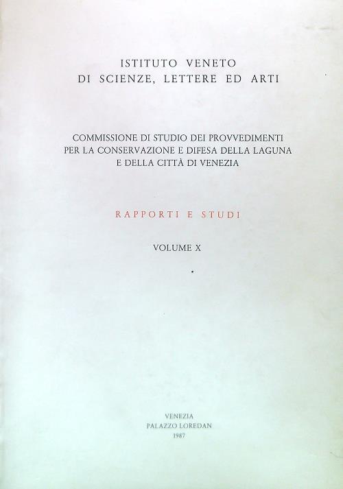 Commissione di Studio dei Provvedimenti per la conservazione della Laguna Vol. X - copertina