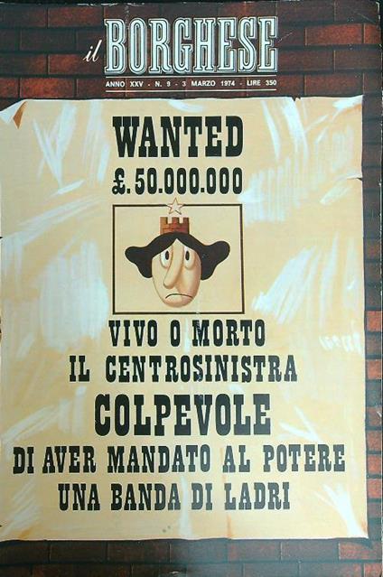 Il borghese n. 9/3 marzo 1974 - copertina