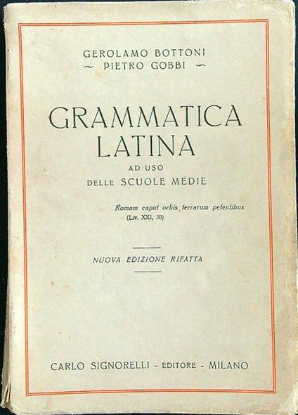 Grammatica latina - Bottoni - copertina