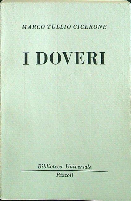 I doveri - M. Tullio Cicerone - copertina