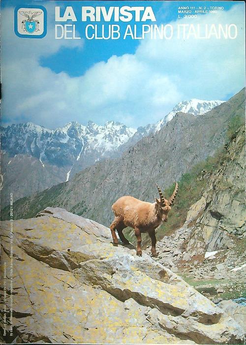 La rivista del Club Alpino Italiano n. 2/marzo-aprile 1990 - copertina