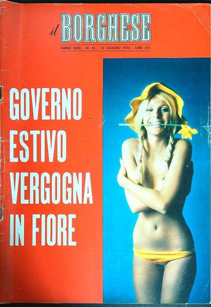 Il borghese n. 25/18 giugno 1972 - copertina