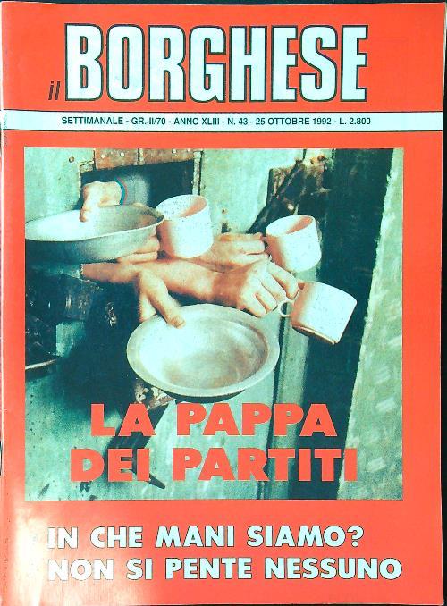 Il borghese n. 43/25 ottobre 1992 - copertina