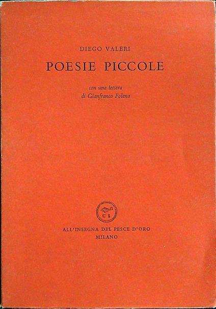 Poesie piccole - Diego Valeri - copertina