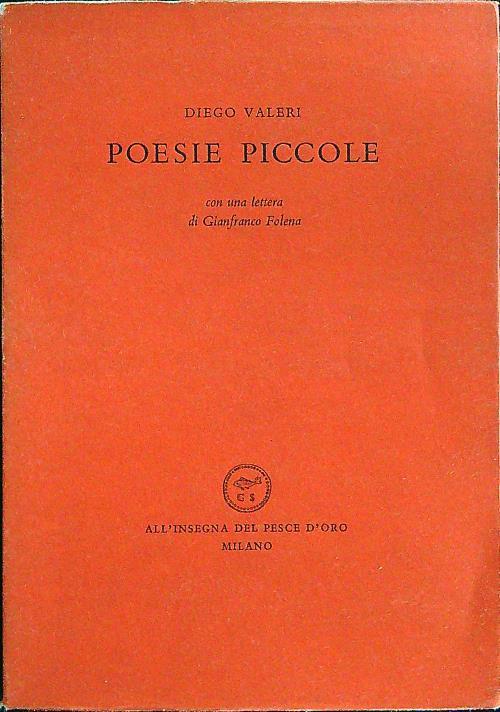 Poesie piccole - Diego Valeri - copertina