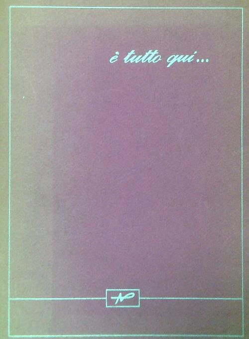 E' tutto qui... - copertina