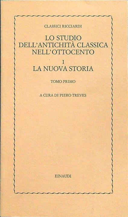 Lo studio dell'antichità classica nell'ottocento 6vv - copertina