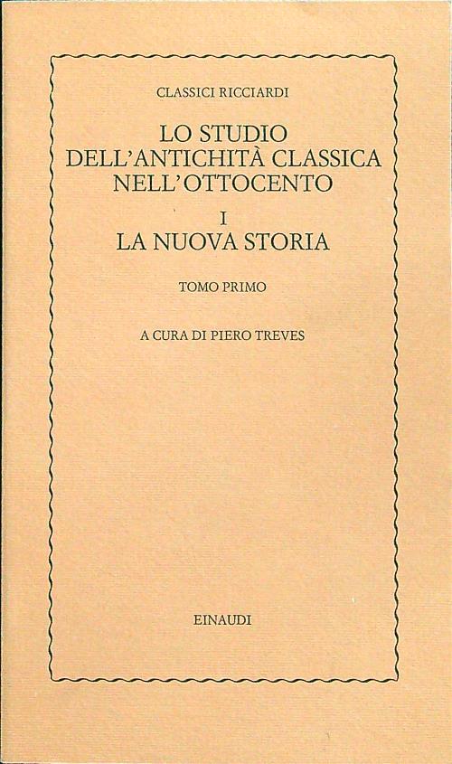Lo studio dell'antichità classica nell'ottocento 6vv - copertina