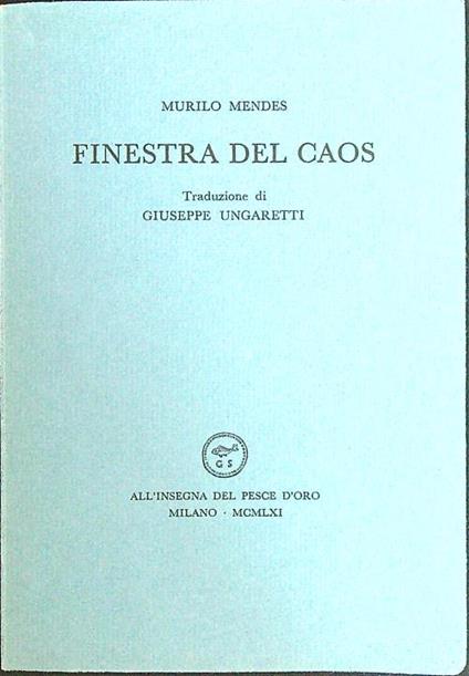 Finestra del caos - Murilo Mendes - copertina