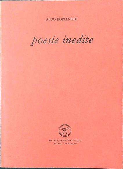Poesie inedite - Aldo Borlenghi - copertina