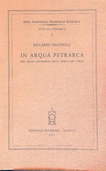 In arquà petrarca - Riccardo Bacchelli - copertina