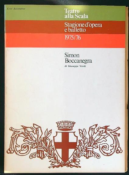 Stagione d'opera e balletto 1975/76 - Simon Boccanegra - Giuseppe Verdi - copertina